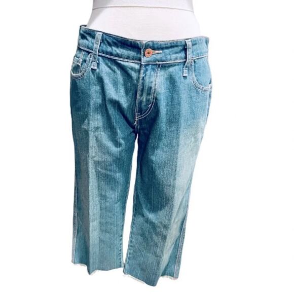 Levis 515 Capri Women's Pants Blue Jeans Stretch Cropped Denim Size 14 - Picture 3 of 11